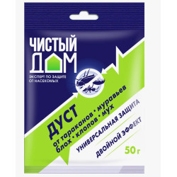 Порошок Дуст ЧИСТЫЙ ДОМ От тар., блох, мух, клопов пак.50г 1/50 Порошок Дуст ЧИСТЫЙ ДОМ От тар., блох, мух, клопов пак.50г 1/50