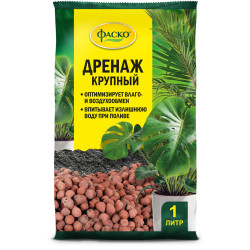 Дренаж керамзит крупный 1л Цветочное счастье 1/20 Фаско Дренаж керамзит крупный 1л Цветочное счастье 1/20 Фаско