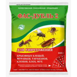 Порошок ФАС-ДУБЛЬ 2 инсектицид от тараканов 300 г К-Прок Порошок ФАС-ДУБЛЬ 2 инсектицид от тараканов 300 г К-Прок